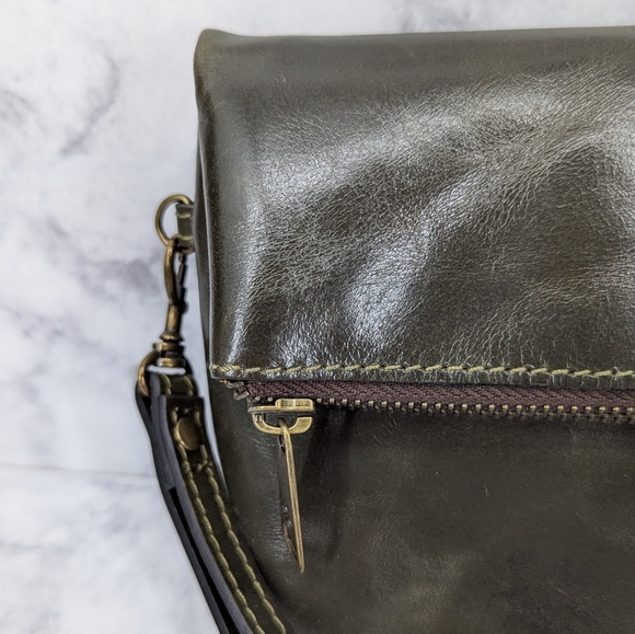 Patricia Nash Dark Olive Green Leather Clutch - Picture 3 of 11